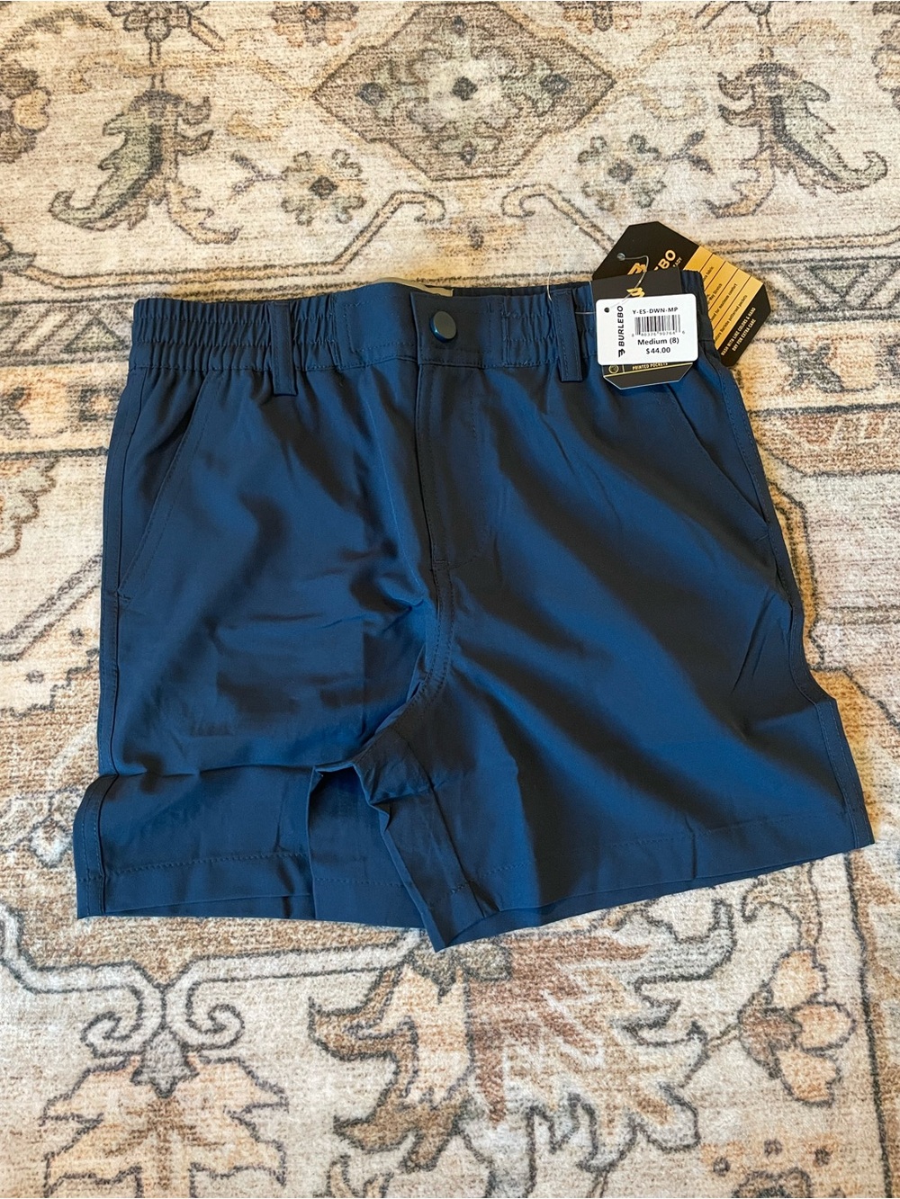 BURLEBO Navy Blue Kids Active Shorts